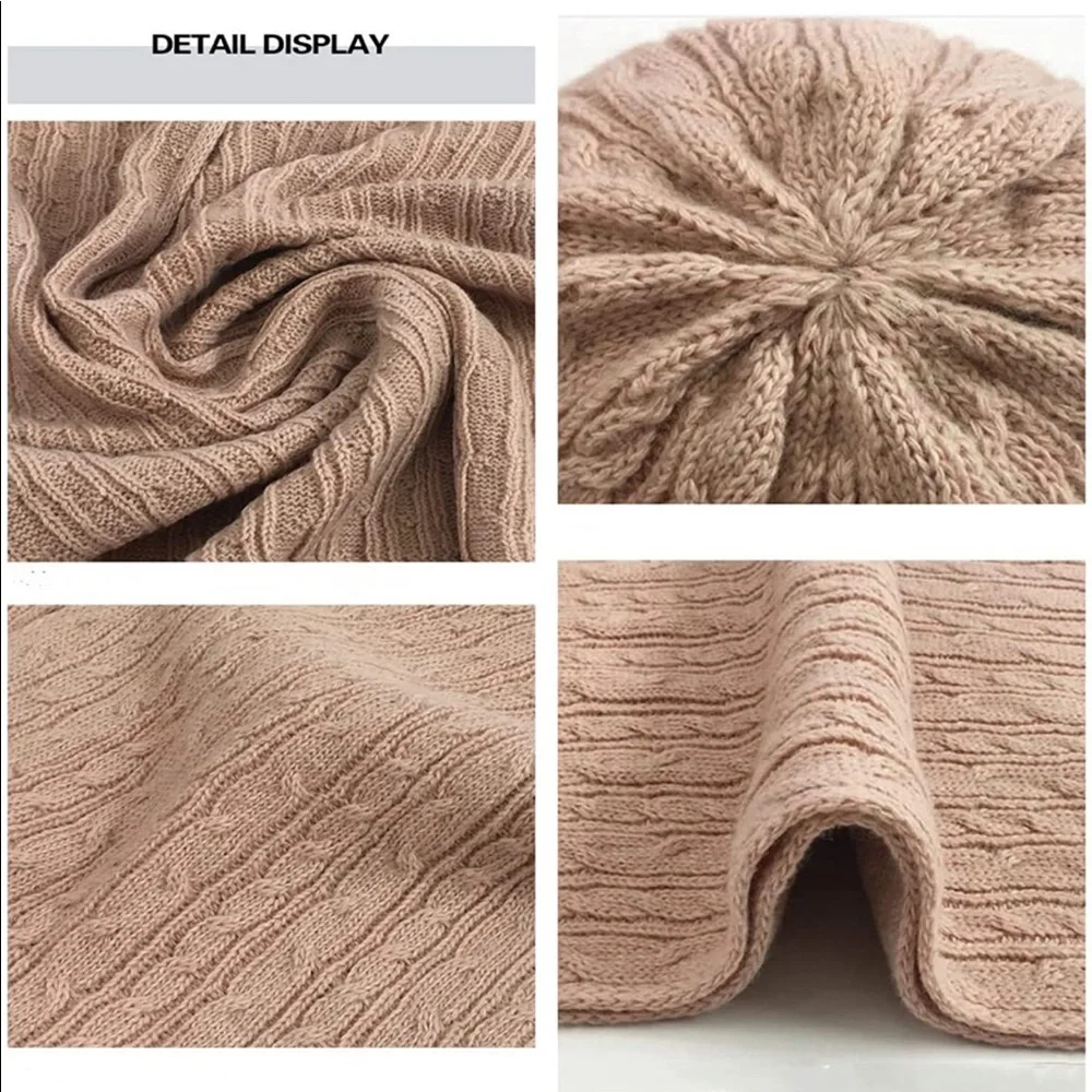 ✨White Scarf knitting wool Set Cold Weather Hat and scarves sets for women✨ - Picture 6 of 9